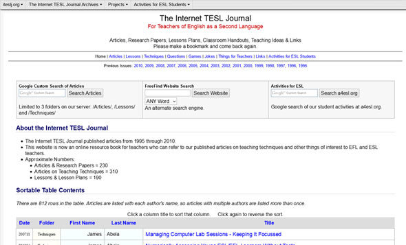 The Internet TESL Journal