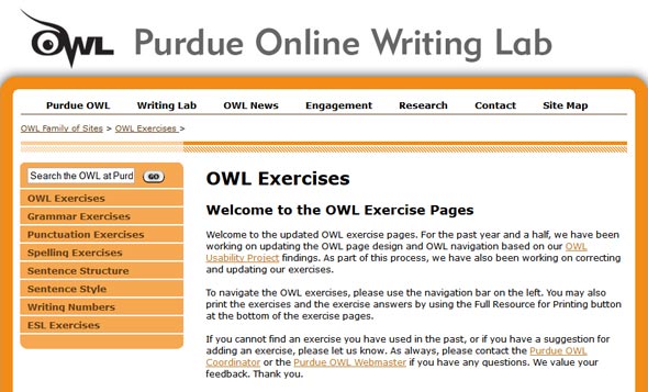 The Purdue OWL online writing lab