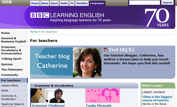 BBC Learn English for teachers
