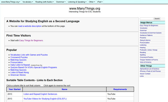 Many things for ESL students