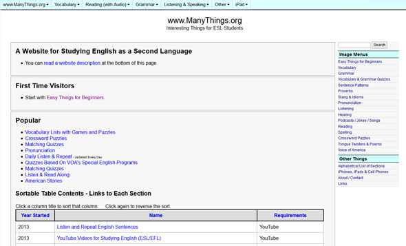 Many Things for ESL Students