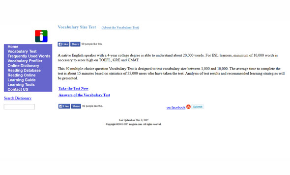 insightin.com - vocabulary test