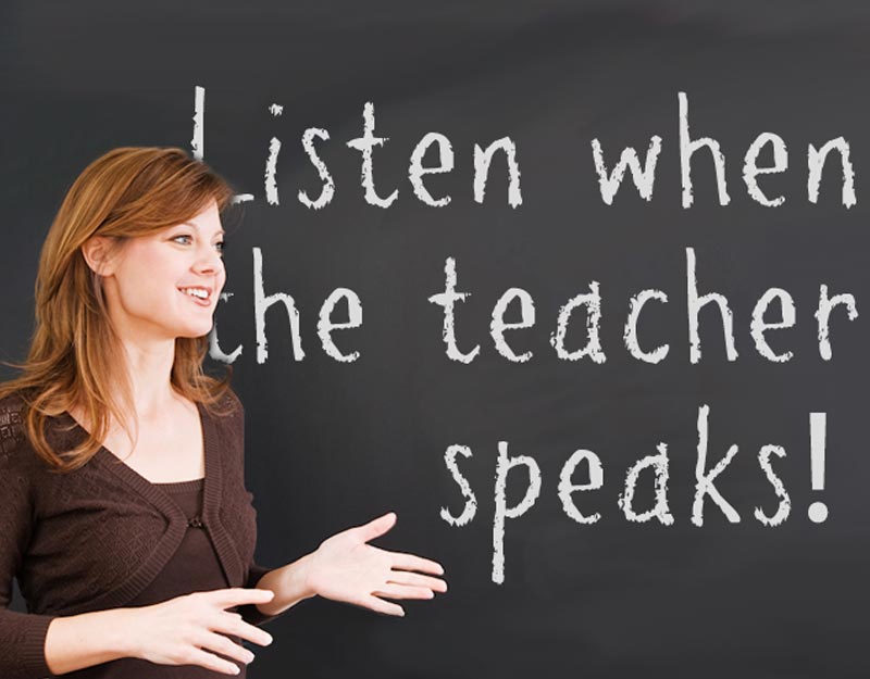 The teacher speaks
