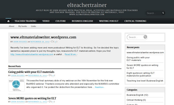 ELT Teacher Trainer - a Teachers Blog